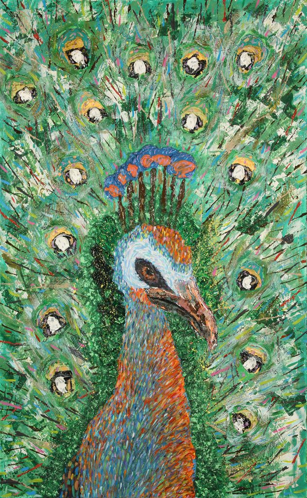 Painting of a peacock.