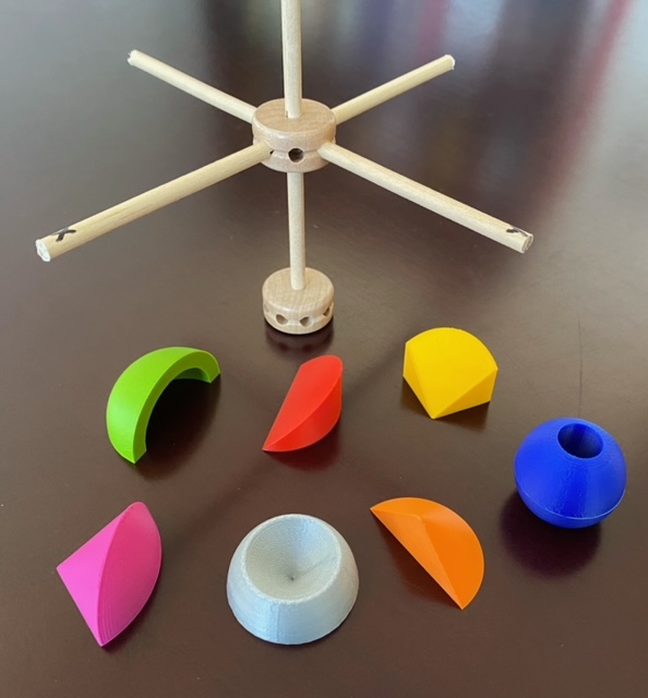 Kit of solids and axes for multiple integration review activity