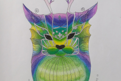 This is a balanced project composed of gradient colors. The deer pattern is composed of various geometric figures. The same gradient colors on both sides gradually change from warm colors to cool colors from top to bottom, thus forming a strong visual contrast