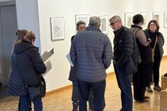 visitors enjoying opening reception for Anne Havens Exhibition.