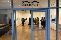 visitors enjoying opening reception for Anne Havens Exhibition.
