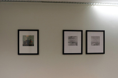 Detail image of artwork hanging in building 12 second floor. This area is known as Farrell Way. Artwork shown by Donald Hyatt and Monica Jane Frisell.