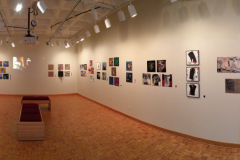 Installation shot of For The Record, including the entire gallery as a panorama.