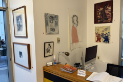 Installation view of Drawings and paintings by Julianna Furlong Williams in the Mercer Gallery.