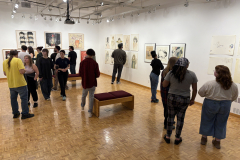 visitors enjoying opening reception for Julianna Furlong Williams Exhibition.