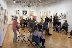 visitors enjoying gallery remembrance for Julianna Furlong Williams Exhibition.
