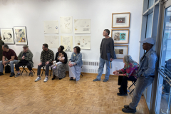 visitors enjoying gallery remembrance for Julianna Furlong Williams Exhibition.