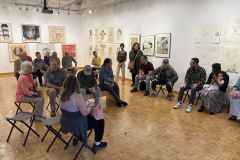 visitors enjoying gallery remembrance for Julianna Furlong Williams Exhibition.