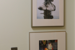 Detail image of artwork hanging in building 4 near the photography studio. This area is known as The Lagerway - Prather Gallery. Artwork shown by Chelesa Bendix and Zachary DeClerk..