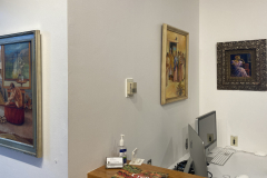 Photograph of installation in Mercer Gallery, art by Richard Jenks..