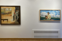 Photograph of installation in Mercer Gallery, art by Richard Jenks..