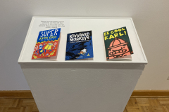 image of the RIT Faculty Illustration Faculty Exhibition.  This image shows the comics of artist Henry Uhrik.