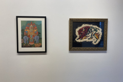 image of the RIT Faculty Illustration Faculty Exhibition.  This image shows two works by artist Chad Grohman.