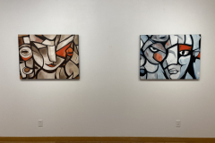 Photograph showing installation of exhibition.