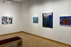Photograph showing installation of exhibition.