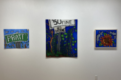 Photograph showing installation of exhibition.