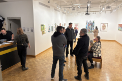 visitors enjoying opening reception for WALL\THERAPY Exhibition.