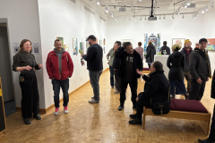 visitors enjoying opening reception for WALL\THERAPY Exhibition.