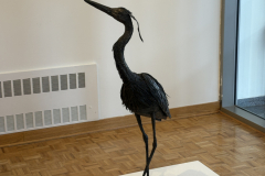Wayne Williams installation, showing welded steel sculpture of a heron.